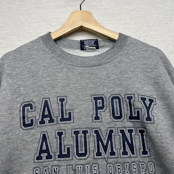 Vintage Cal Poly JanSport Sweatshirt L Gray Alumni San Luis Obispo USA 90s FLAWS - Picture 2 of 16